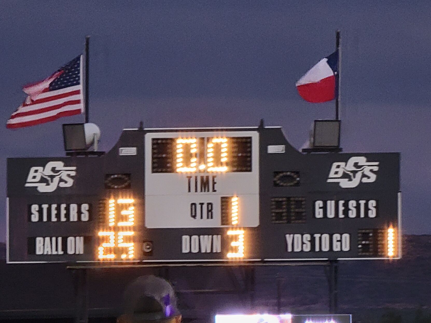 Steer leading after one quarter of play against Littlefield 13-0